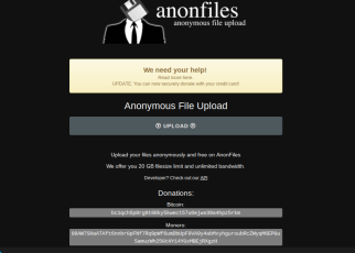 Anonfile file cloud storage and sharing service